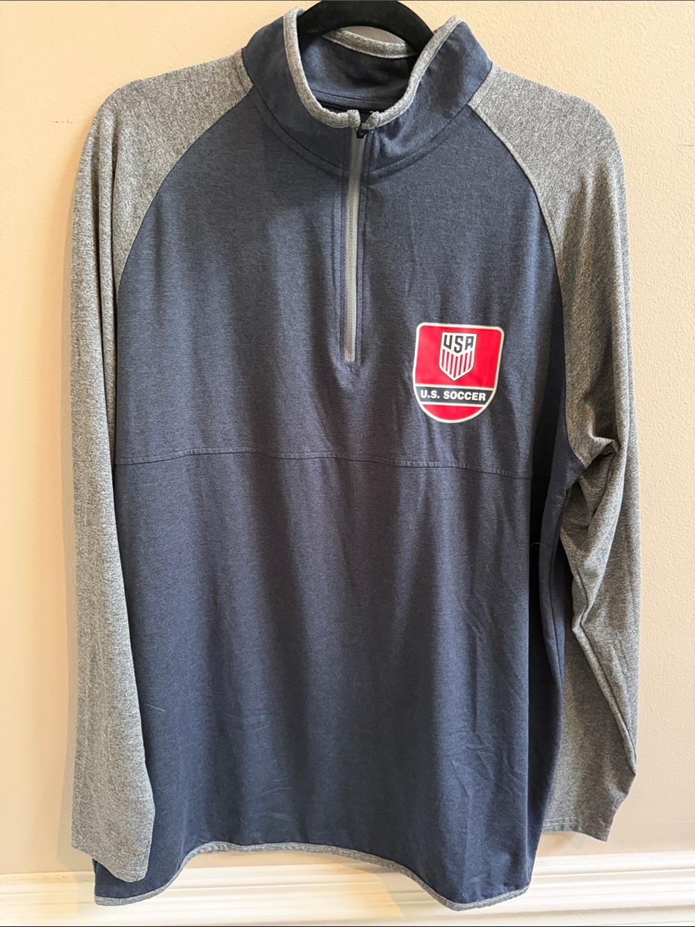 U.S. Soccer Navy & Gray Quarter-Zip Pullover